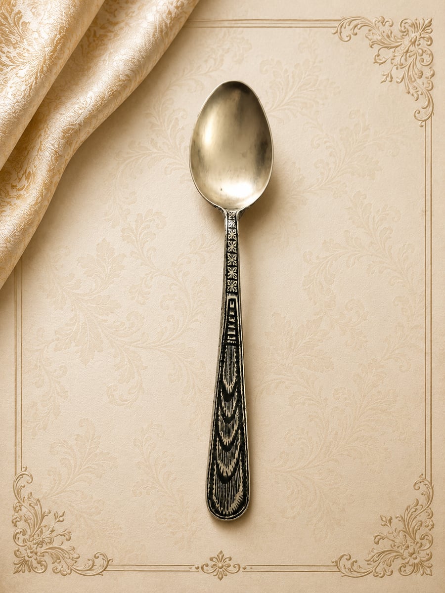 Handcrafted silver spoon
